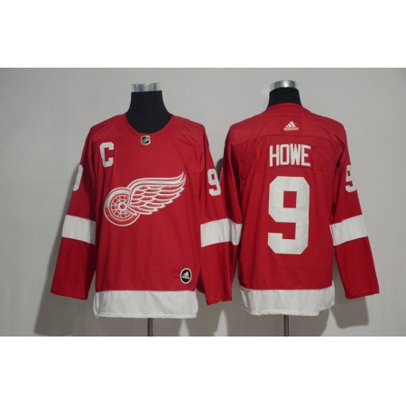 Men's Detroit Red Wings #9 Gordie Howe Red Adidas Stitched NHL Jersey