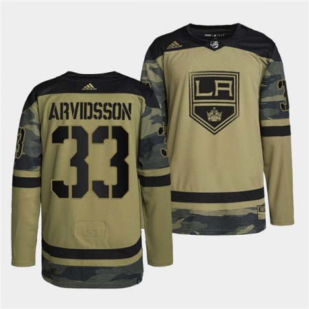 Men's Los Angeles Kings #33 Viktor Arvidsson 2022 Camo Military Appreciation Night Stitched Jersey