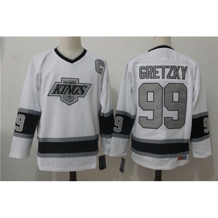 Men's Los Angeles Kings #99 Wayne Gretzky White Throwback CCM Stitched NHL Jersey