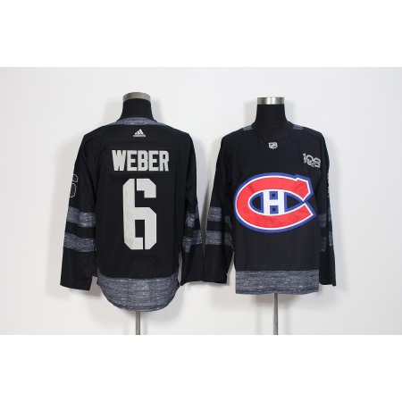 Men's Adidas Montreal Canadiens #6 Shea Weber Black 1917-2017 100th Anniversary Stitched NHL Jersey
