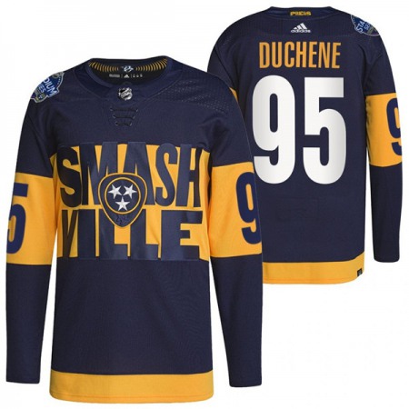 Men's Nashville Predators #95 Matt Duchene 2022 Navy Stadium Series Breakaway Player Stitched Jersey