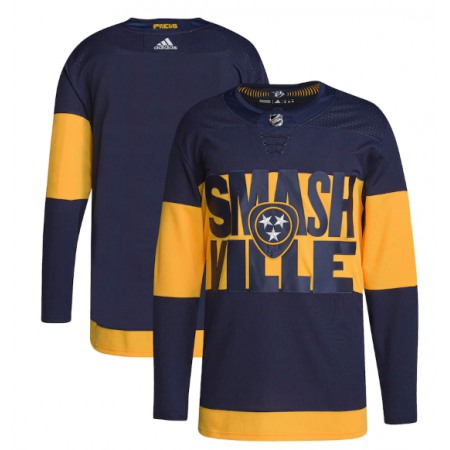 Men's Nashville Predators Blank 2022 Navy Stadium Series Breakaway Player Stitched Jersey