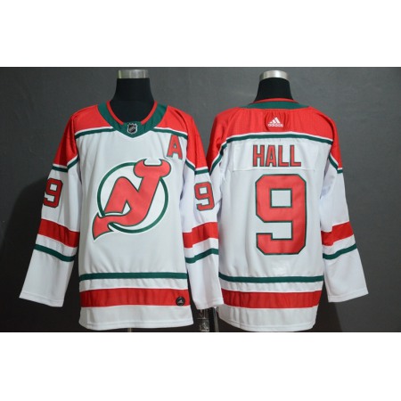 Men's New Jersey Devils #9 Taylor Hall White Stitched NHL Jersey