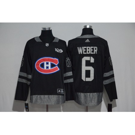 Montreal Canadiens #6 Shea Weber Black Men's 1917-2017 100th Anniversary Stitched NHL Jersey