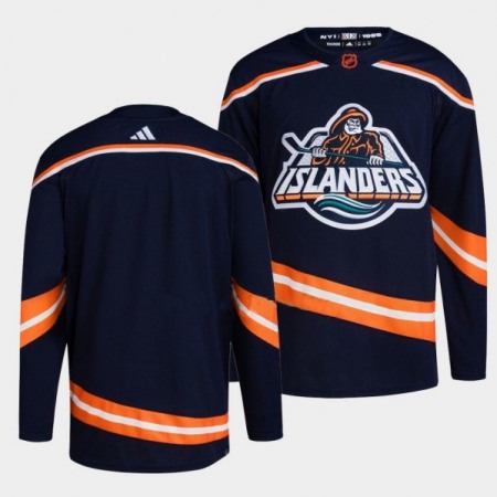 Men's New York Islanders Blank Navy 2022-23 Reverse Retro Stitched Jersey