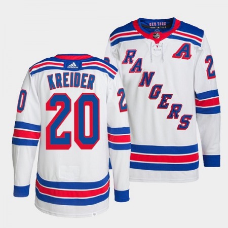 Men's New York Rangers #20 Chris Kreider White Stitched Jersey