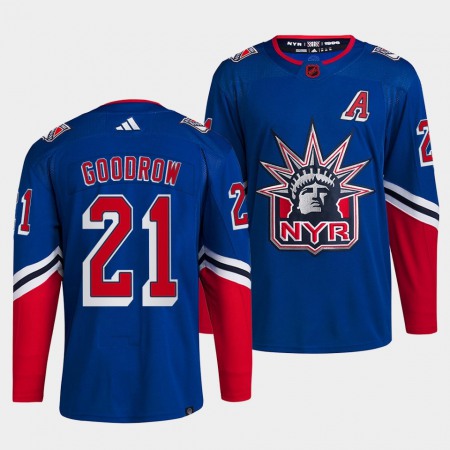 Men's New York Rangers #21 Barclay Goodrow Blue 2022-23 Reverse Retro Stitched Jersey