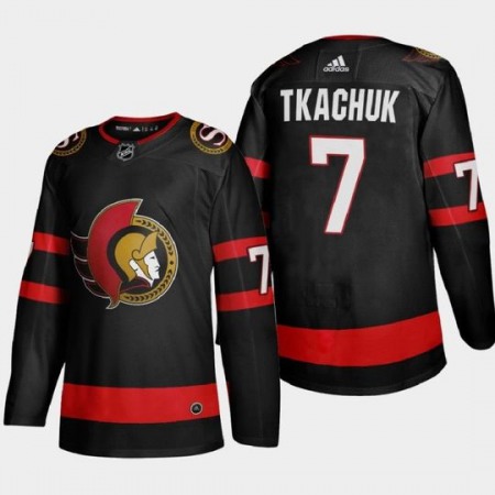 Men's Ottawa Senators #7 Brady Tkachuk 2021 Black Stitched Home Jersey