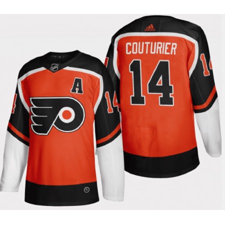 Men's Philadelphia Flyers #14 Sean Couturier Orange Reverse Retro Stitched Jersey