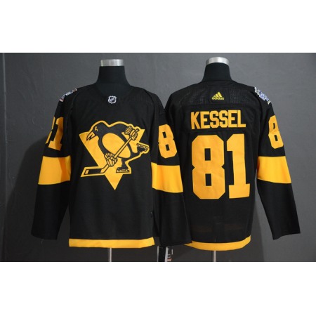 Men's Pittsburgh Penguins #81 Phil Kessel Black 2019 Stadium Series Stitched NHL Jersey