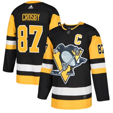 Men's Pittsburgh Penguins #87 Sidney Crosby Black Fashion Gold Stitched NHL Jersey