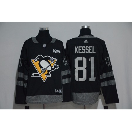 Pittsburgh Penguins #81 Phil Kessel Black Men's 1917-2017 100th Anniversary Stitched NHL Jersey