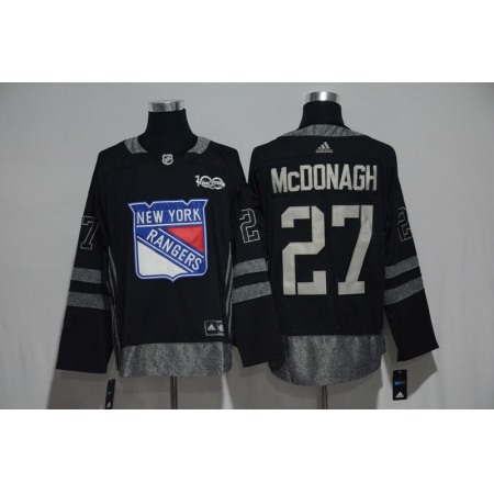 Rangers #27 Ryan McDonagh Men's Black 1917-2017 100th Anniversary Stitched NHL Jersey