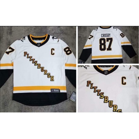 Men's Pittsburgh Penguins Custom NHL White Stitched Jersey