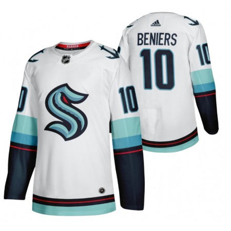 Men's Seattle Kraken #10 Matty Beniers White Stitched Jersey