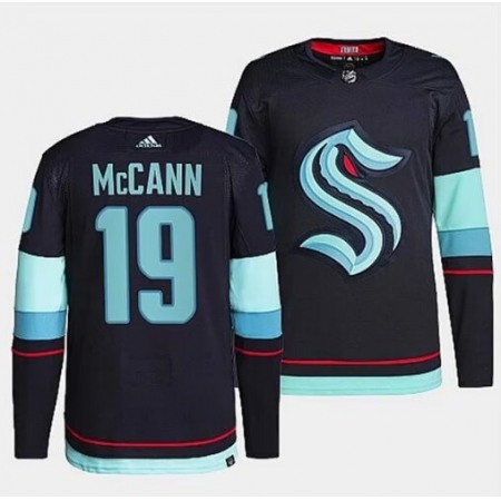 Men's Seattle Kraken #19 Jared McCann Navy Stitched Hockey Jersey