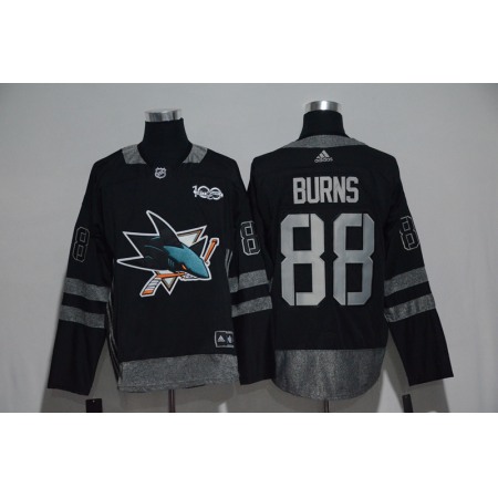 San Jose Sharks #88 Brent Burns Black Men's 1917-2017 100th Anniversary Stitched NHL Jersey