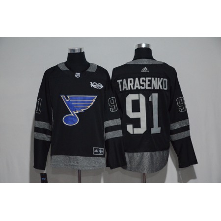 St. Louis Blues #91 Vladimir Tarasenko Black Men's 1917-2017 100th Anniversary Stitched NHL Jersey