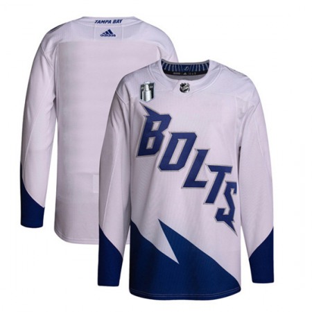 Men's Tampa Bay Lightning Blank 2022 White Stanley Cup Final Patch Stitched Jersey