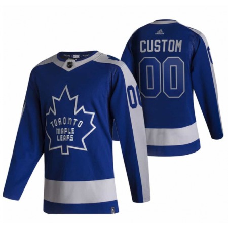 Men's Toronto Maple Leafs Custom 2020/2021 Blue Reverse Retro Special Edition Stitched Hockey Jersey