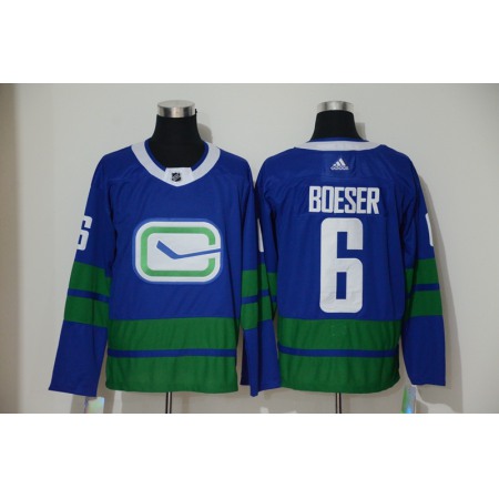 Men's Vancouver Canucks #6 Brock Boeser Blue Stitched NHL Jersey