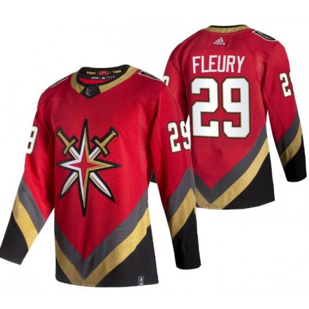 Men's Vegas Golden Knights #29 Marc-Andre Fleury 2021 Reverse Retro Red Stitched NHL Jersey