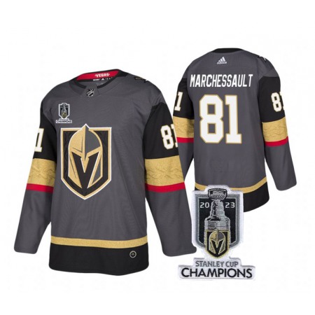 Men's Vegas Golden Knights #81 Jonathan Marchessault Gray 2023 Stanley Cup Champions Stitched Jersey
