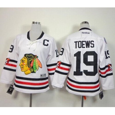 Blackhawks #19 Jonathan Toews White 2015 Winter Classic Women's Stitched NHL Jersey