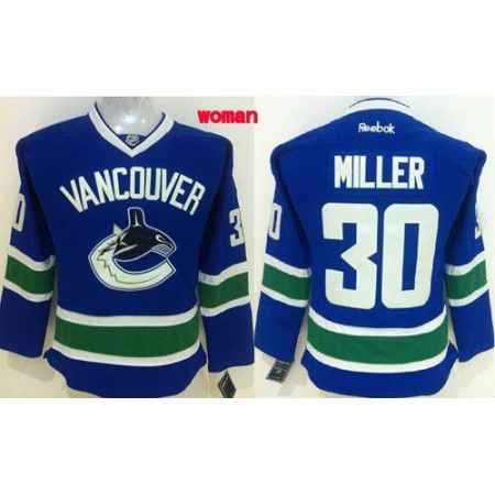 Canucks #30 Ryan Miller Blue Home Women's Stitched NHL Jersey