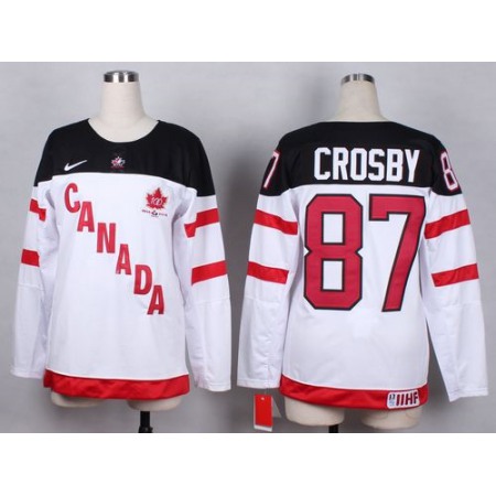 Olympic CA. #87 Sidney Crosby White 100th Anniversary Women's Stitched NHL Jersey