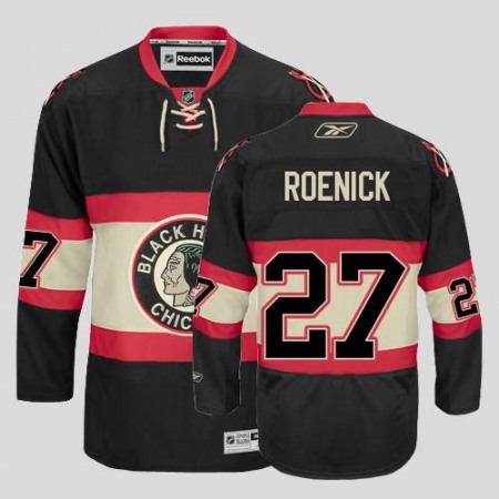 Blackhawks #27 Jeremy Roenick Stitched Black New Third NHL Jersey