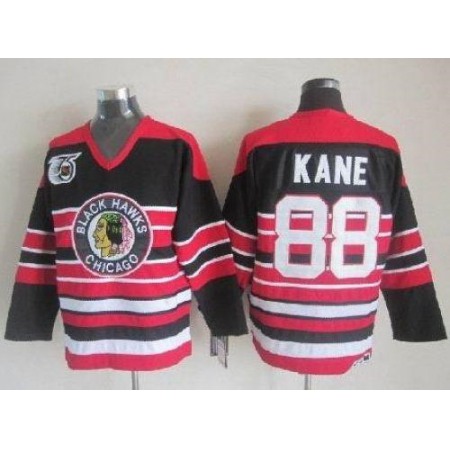 Blackhawks #88 Patrick Kane Red/Black 75TH CCM Stitched NHL Jersey