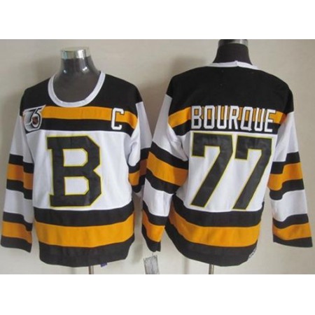 Bruins #77 Ray Bourque White CCM Throwback 75TH Stitched NHL Jersey