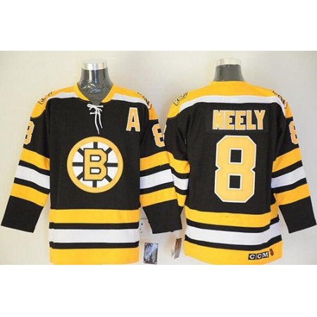 Bruins #8 Cam Neely Black CCM Throwback Stitched NHL Jersey