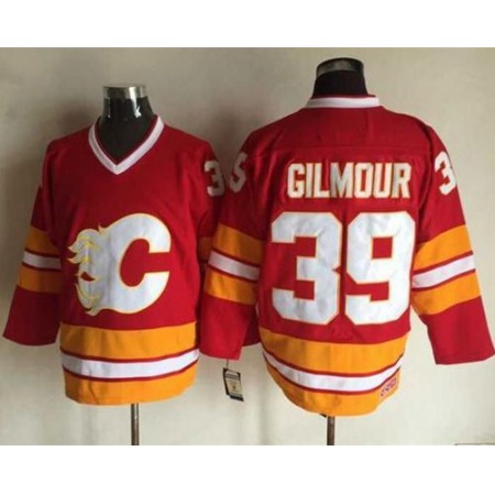 Flames #39 Doug Gilmour Red CCM Throwback Stitched NHL Jersey