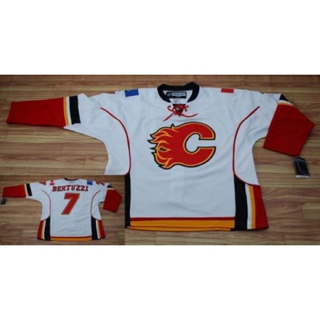 Flames #7 Todd Bertuzzi Stitched White NHL Jersey