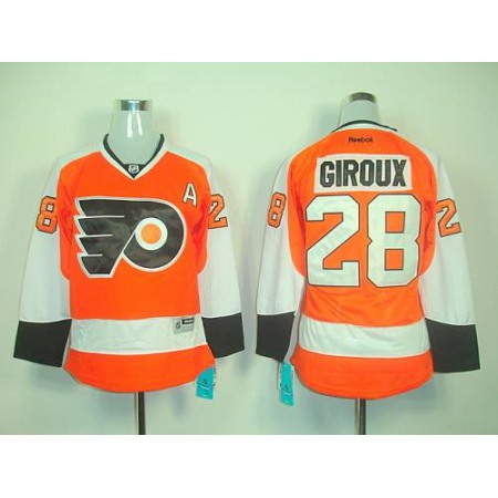 Flyers #28 Claude Giroux Orange Women's Home Stitched NHL Jersey