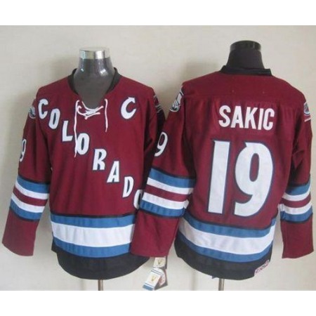 Avalanche #19 Joe Sakic Red CCM Throwback Stitched NHL Jersey