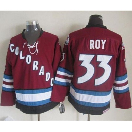 Avalanche #33 Patrick Roy Red CCM Throwback Stitched NHL Jersey