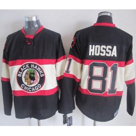 Blackhawks #81 Marian Hossa Black Third CCM Stitched NHL Jersey