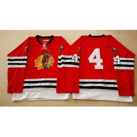 Mitchell And Ness 1960-61 Blackhawks #4 Niklas Hjalmarsson Red Stitched NHL Jersey