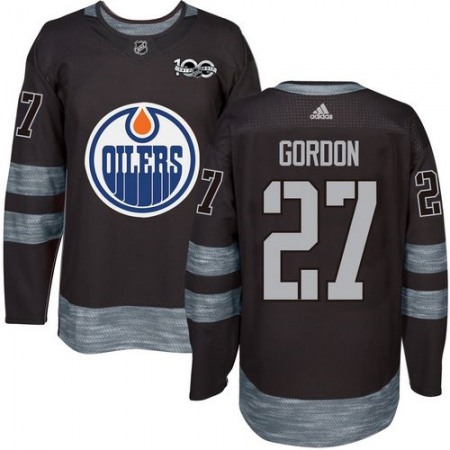 Oilers #27 Boyd Gordon Black 1917-2017 100th Anniversary Stitched NHL Jersey