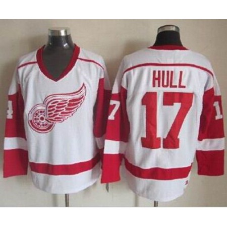 Red Wings #17 Brett Hull White CCM Throwback Stitched NHL Jersey