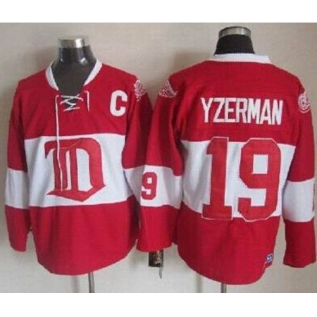 Red Wings #19 Steve Yzerman Red Winter Classic CCM Throwback Stitched NHL Jersey
