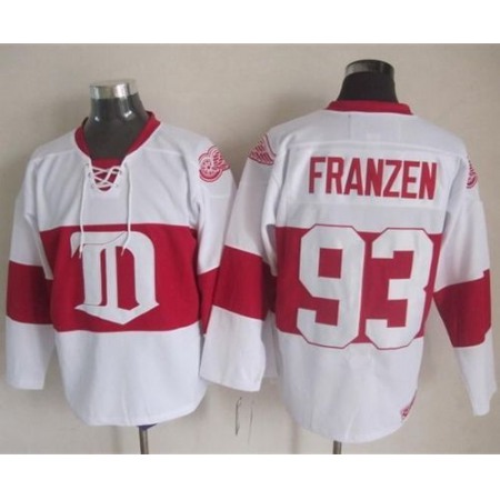 Red Wings #93 Johan Franzen White Winter Classic CCM Throwback Stitched NHL Jersey