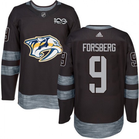 Predators #9 Filip Forsberg Black 1917-2017 100th Anniversary Stitched NHL Jersey