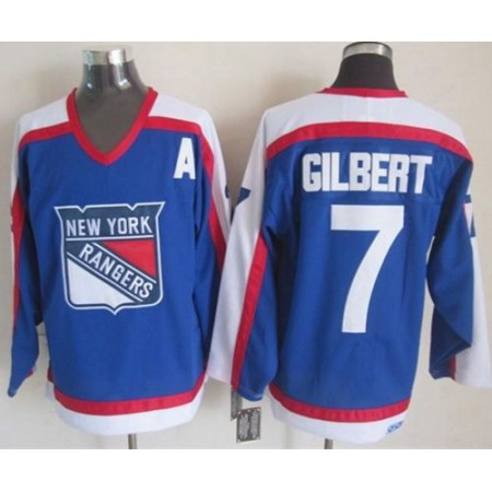 Rangers #7 Rod Gilbert Blue/White CCM Throwback Stitched NHL Jersey