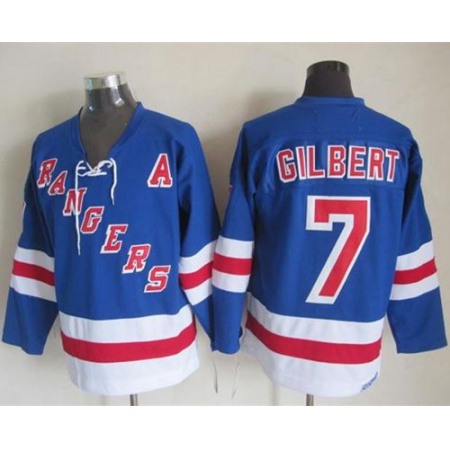 Rangers #7 Rod Gilbert Light Blue CCM Throwback Stitched NHL Jersey