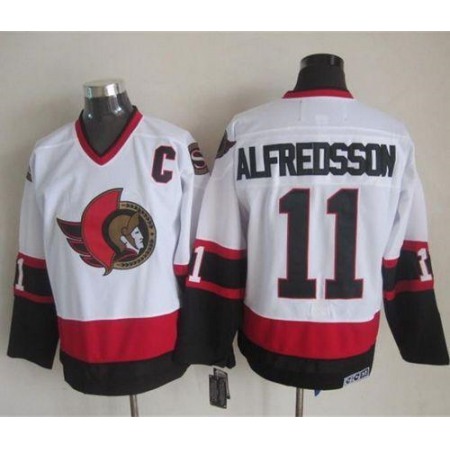 Senators #11 Daniel Alfredsson White CCM Throwback Stitched NHL Jersey