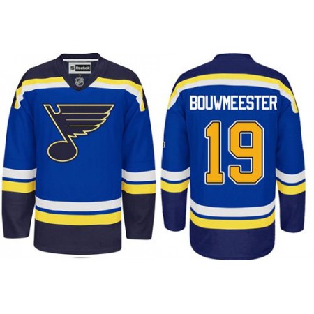 Blues #19 Jay Bouwmeester Light Blue Home Stitched NHL Jersey